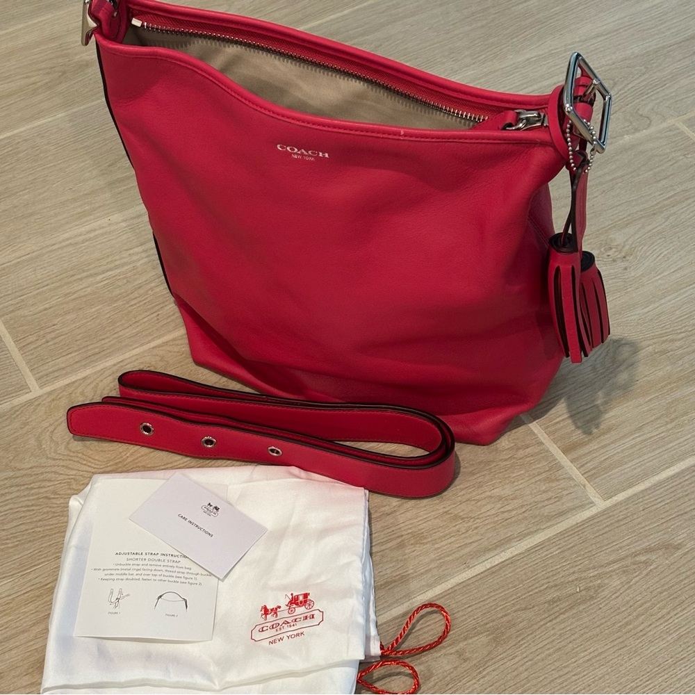 Coach Hot Pink Fuschia Shoulder Bag with tassel